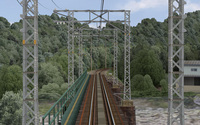 デッキガーダー橋と架線柱